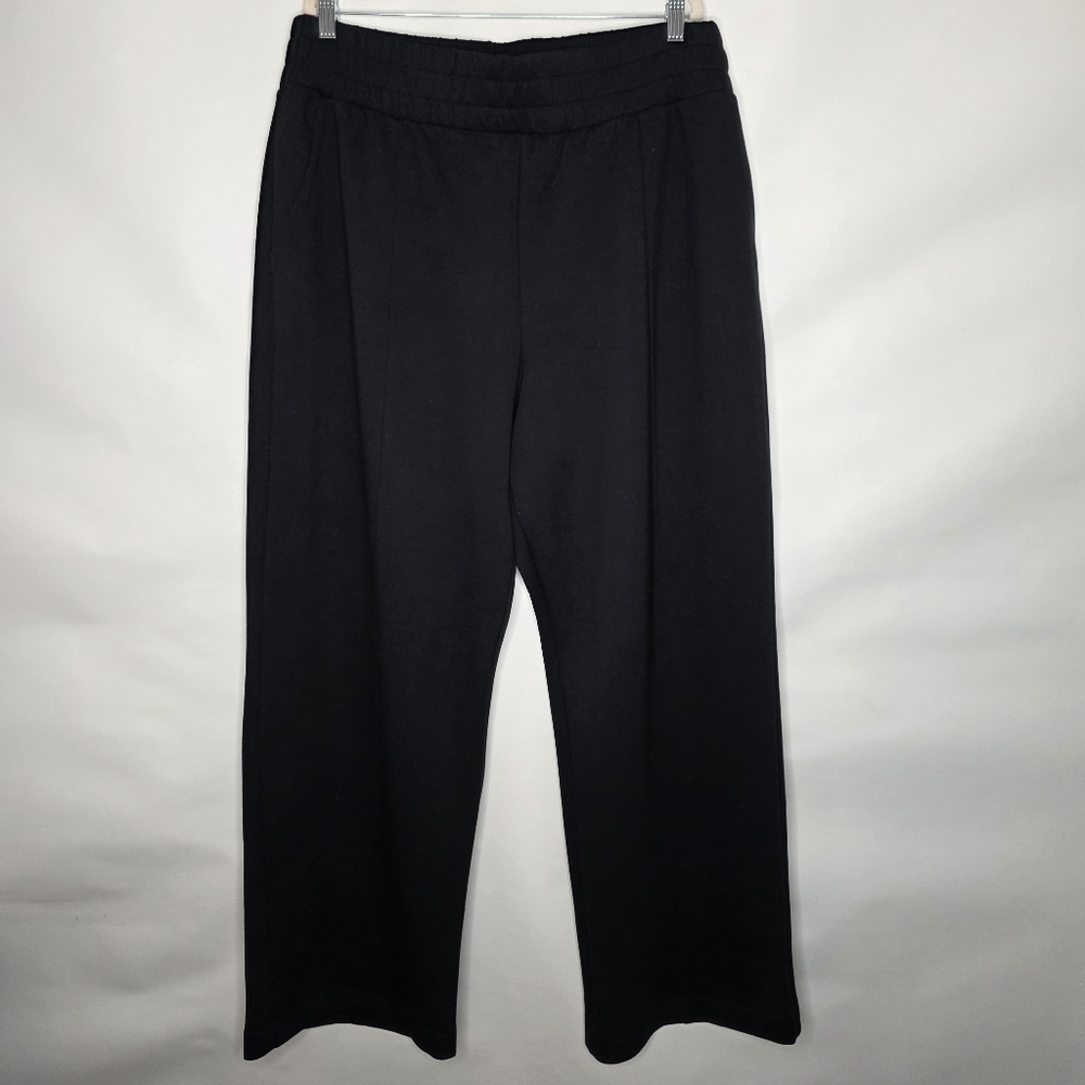 Old Navy Active Wide Leg Hi-rise Pants Size XXL Tall Black Bounce Fleece Pull-on